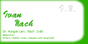 ivan mach business card